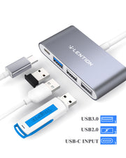 LENTION 4-in-1 USB-C Hub with USB 3.0, USB 2.0 (CB-C13)