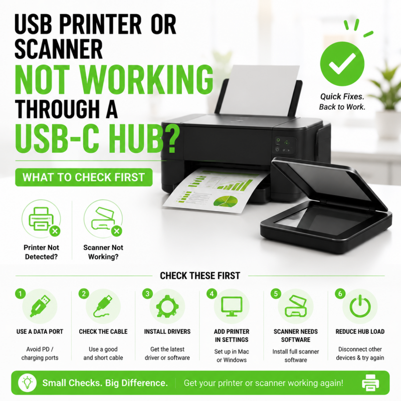 Usb Printer Scanner USB Printer or Scanner Not Working Through USB-C Hub? Fix It – Lention