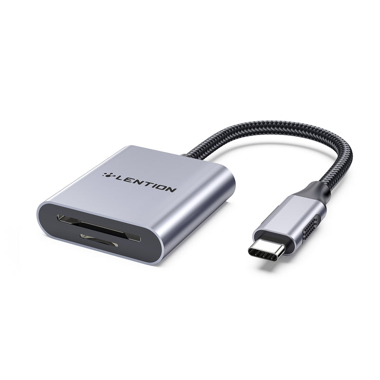 LENTION USB-C to SD/Micro SD Card Reader, SD 3.0 Card Adapter (CB-C8)