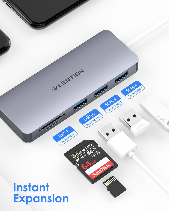 Portable USB Hub for MacBook and Windows laptops