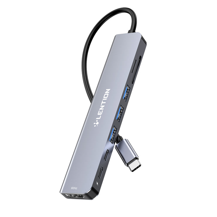 LENTION 8-in-1 USB-C Hub with 4K 60Hz HDMI (CB-CE18s)