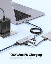 LENTION USB C Hub with 4 x USB C Ports (USB 3.2 Gen 2, 10 Gbps,Thunderbolt Speed), 100W PD Charging (CE31s)