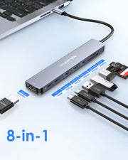 LENTION 8-in-1 USB-C Hub with 4K 60Hz HDMI (CB-CE18s)