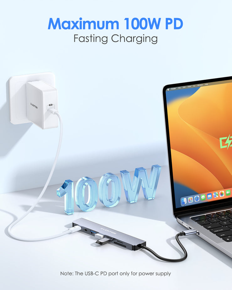 LENTION 8-in-1 USB-C Hub with 4K 60Hz HDMI (CB-CE18s)