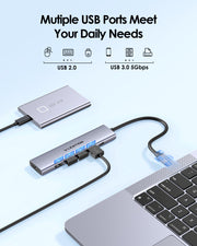 LENTION USB C Hub Multiport Adapter with 100W PD Charging, 4K HDMI, 4 USB-A Data Ports (CB-CH17)