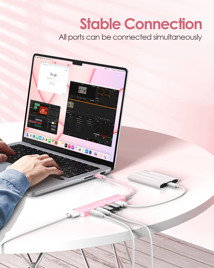 LENTION Hub USB C à Câble Long 1 Mètre avec HDMI 4K, 4 USB 3.0, 60W PD Adaptateur USB C Multiport Compatible Nouveau MacBook Air/Pro 2025-2016, iPhone 17/16/15 Plus Pro Max, etc LENTION Hub USB C à Câble Long 1 Mètre avec HDMI 4K, 4 USB 3.0, 60W PD Adaptateur USB C Multiport Compatible Nouveau MacBook Air/Pro 2025-2016, iPhone 17/16/15 Plus Pro Max, etc