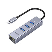 LENTION USB-C to 3 USB 3.0 Ultra Slim Hub with Gigabit Ethernet LAN Adapter (CB-C23s)