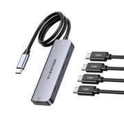 LENTION USB C to USB C Hub with 4 USBC Port & Type C Power Supply Port (CE31)