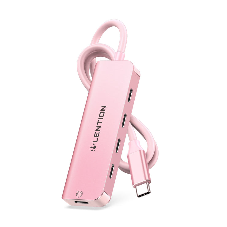 LENTION USB C to USB C Hub with 4 USBC Port & Type C Power Supply Port (CE31)