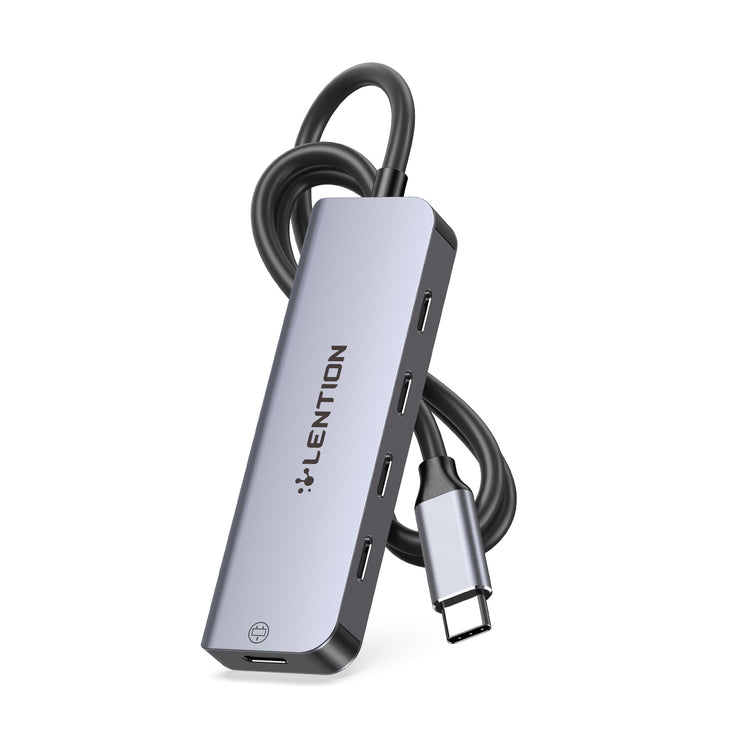LENTION USB C to USB C Hub with 4 USBC Port & Type C Power Supply Port (CE31)