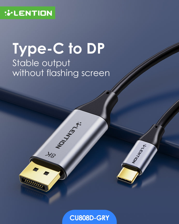 LENTION 6FT USB C to DisplayPort Cable Adapter (8K@60Hz)  (CU808D)