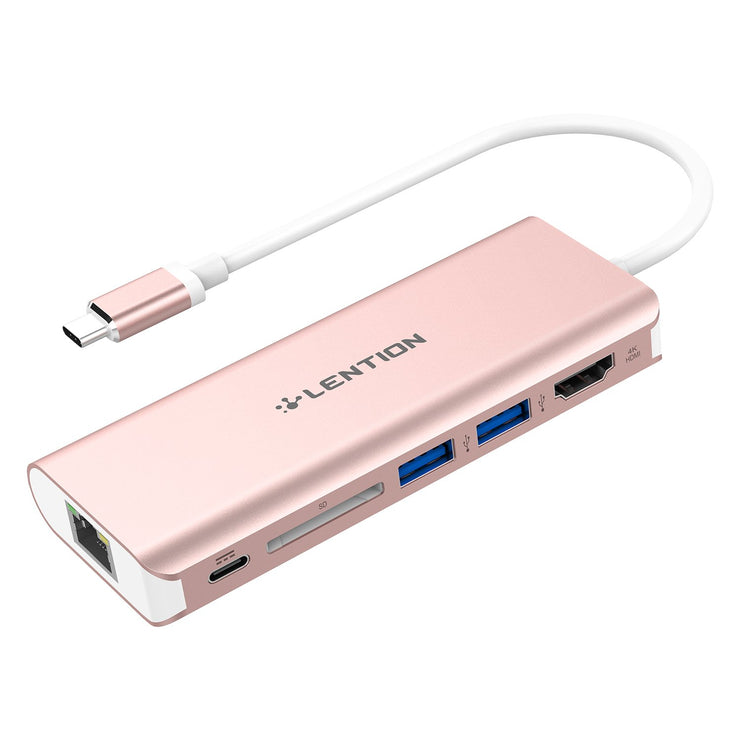 LENTION USB-C Digital AV Multiport Hub with 4K HDMI - ($49.99, Space gray/Silver/Rose gold) -USB C Multiport Hub | Lention