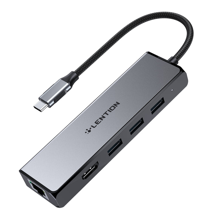 USB C Hub, 1G Ethernet & 3 x USB 3.0, Durable Aluminum