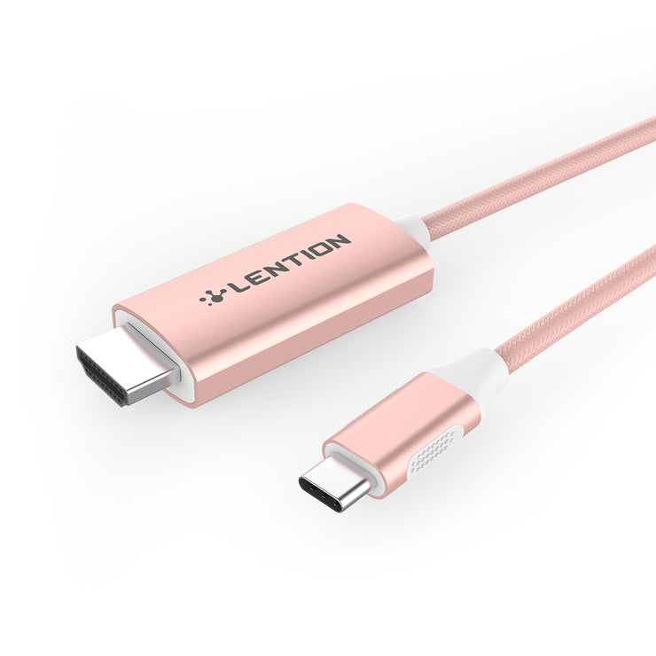 LENTION 6ft Long USB C to HDMI 2.0 Cable Adapter (4K/60Hz) (CU707)