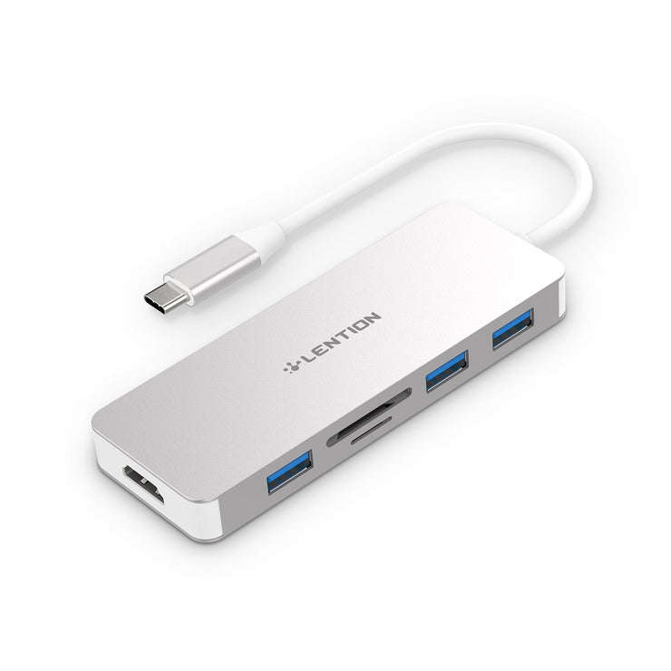 LENTION USB C Hub with 4K HDMI, 3 USB 3.0, SD 3.0 Card Reader - $32.99 -  Space gray/Silver/Rose gold| Lention.com