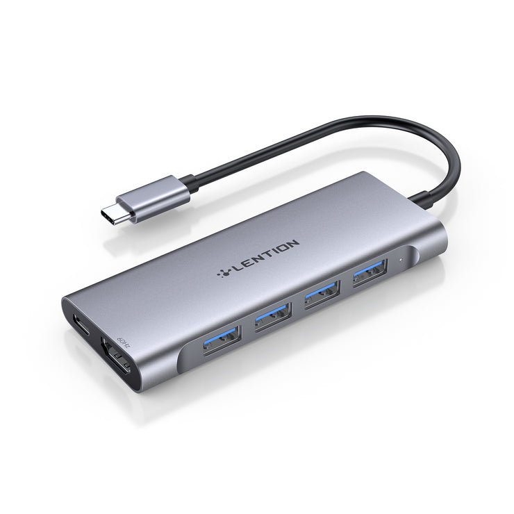LENTION USB C Hub with 4K HDMI Output(4K@60Hz), 4 USB 3.0, Type C Charging Dongle (CB-C35sH)