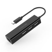 $13.99 - LENTION USB C to 3 USB 2.0 Ports Hub with 100M Ethernet LAN Adapter (CB-USB2.0) (US/UK/CA Warehouse In Stock)