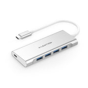 LENTION USB C Hub with 4 USB 3.0 Ports and Type C 60W PD Charging Adapter - $25.99 -  Space gray/SIlver/Rose gold| Lention.com