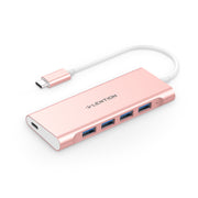 LENTION USB C Hub with 4 USB 3.0 Ports and Type C 60W PD Charging Adapter - Space gray/SIlver/Rose gold - Laptop USB C Hub | Lention.com