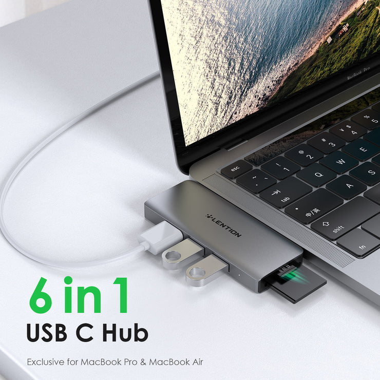 LENTION USB C Portable Hub with 100W Power Delivery-$35.99  | Lention.com