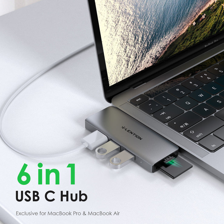 LENTION USB C Portable Hub with 100W Power Delivery-$35.99  | Lention.com