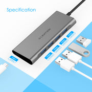 LENTION USB C Hub for MacBook 12, Surface Pro 7/Book 2/Go, Chromebook, Windows Laptop  - $25.99-  Lention.com