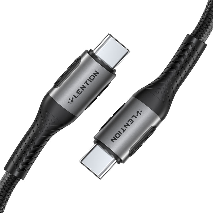 LENTION 6.6ft USB C to USB C 100W Fast Charging Braided Cable Provide 480Mbps Data Speed and Covered (CB-CCE)