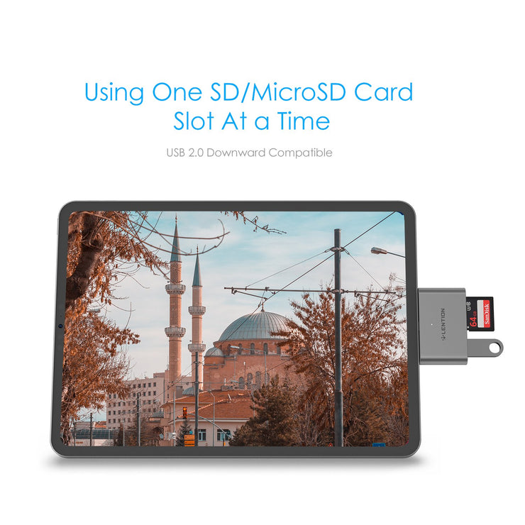 $13.99 - LENTION USB C to SD/Micro SD Card Reader with USB 3.0 Adapter  (US/UK/CA Warehouse In Stock) (for Samsung S10/S9/S8/S8/Plus/Note, Google Pixel, Google Nexus, LG V20/V30, Moto Z, Microsoft Lumia 950 XL/950, OnePlus, Huawei P30/P20/Mate, etc.)