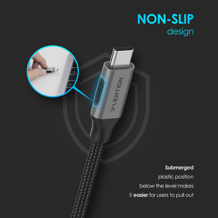 Lention.com: Lention.com USB C 3.1 Gen 2 3.3ft Cable - 100W Charging+10Gbps Data Braided Cord - Space gray  (CCN-100W1M): Electronics