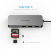 LENTION USB C Hub with 3 USB 3.0, SD/Micro SD Reader and Charging Port (CB-C16s) (US/UK/CA warehouse in Stock)