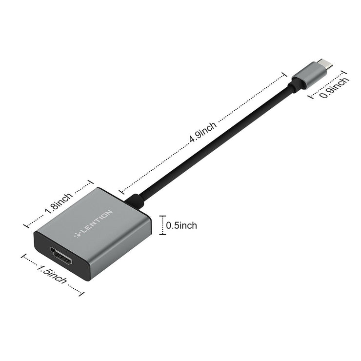 USB C to 4K HDMI Digital AV Adapter, For USB-C smartphones or tablets - Space gray/Silver/Rose gold -  Lention.com