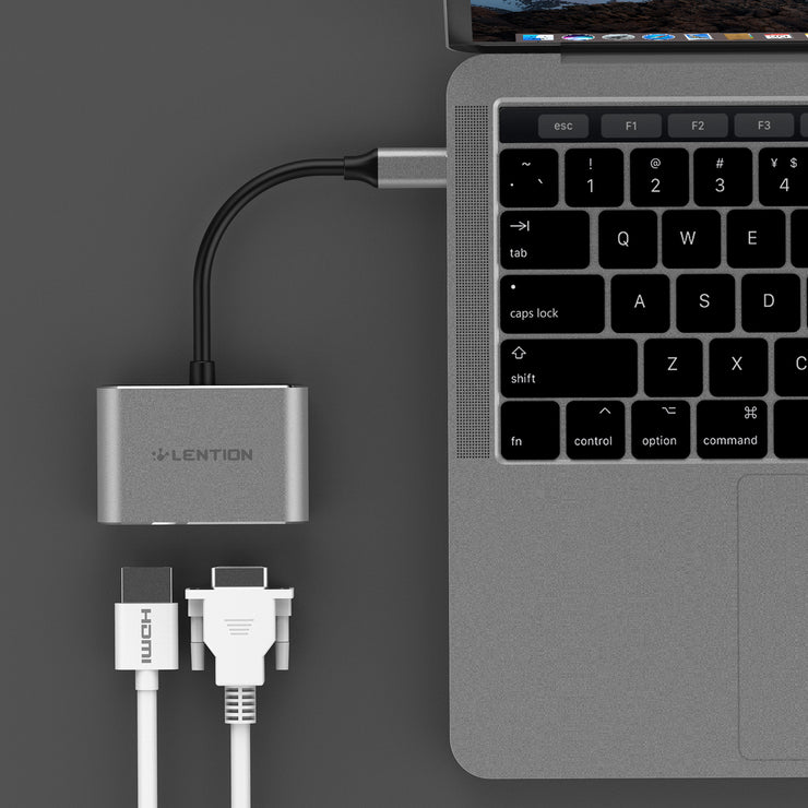  USB-C to HDMI&VGA Adapter, Up to 4K/30Hz HDMI Output - Lention