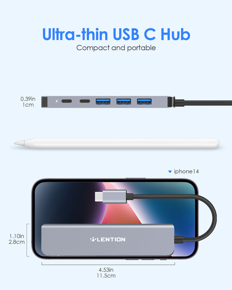 LENTION USB C Hub, 6 in 1 USB C (CB-CE35s)
