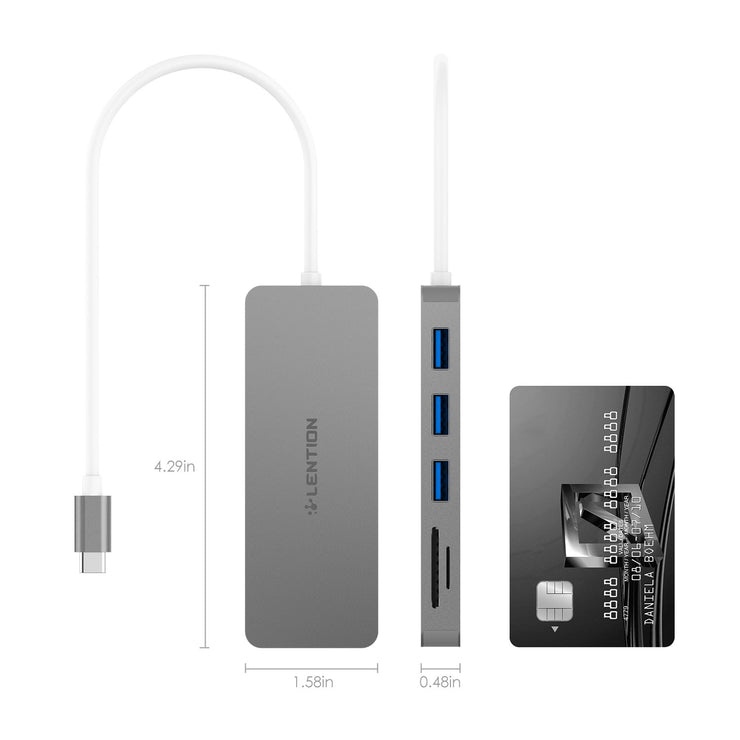 LENTION USB C Hub for MacBook Pro 2019 2018 2017 2016, MacBook Air 2019 2018  - $19.99 -  Lention.com