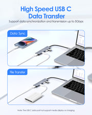 LENTION USB C Hub, 6 in 1 USB C (CB-CE35s)