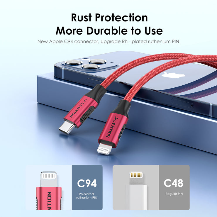 LENTION USB-C to Lighting Non-Slip Series 3A Cable (CB-CLN-3A1M)