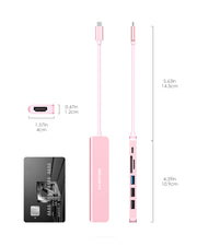 LENTION USB C Hub with 100W Charging, 4K HDMI, Dual Card Reader, USB 3.0 & 2.0 (CB-CE18)