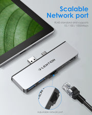 5-in-1 USB C Hub with 4K/60Hz HDMI, 2 USB 3.0, 60W Type C Charging Multi-Port Adapter for Surface Pro 7 Only