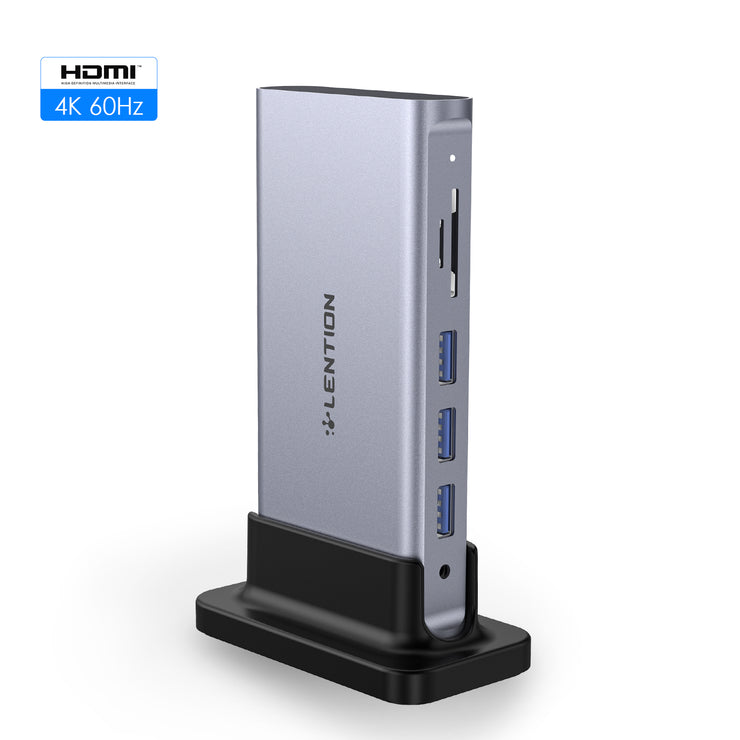 LENTION Long Cable 11 in 1 USB C Docking Station with 4K60Hz HDMI, Stable Driver Certified (CB-D54)