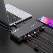 LENTION 5K USB C & USB A Docking Station with HDMI, DisplayPort Dual 4K Displays, Gigabit Ethernet, Audio Adapter, 6 USB 3.0 (D92)