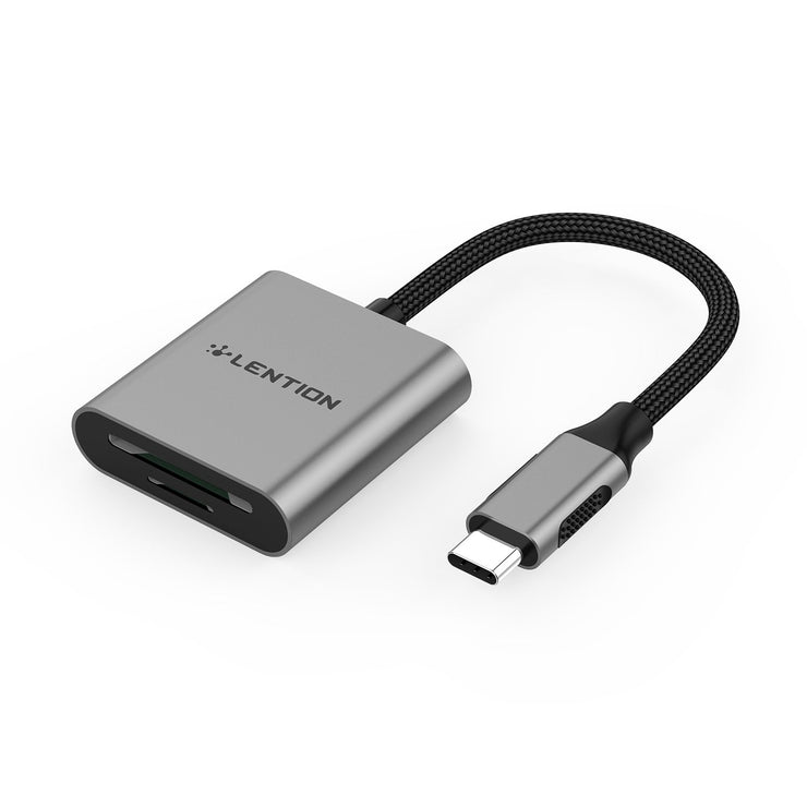 USB 3.0 SD/Micro SD Card Reader, SD 3.0 Card Adapter for SD/SDXC/SDHC,  Micro SD/Micro SDXC/Micro SDHC Cards Compatible MacBook Pro/Air, Surface,  Chromebook, More 