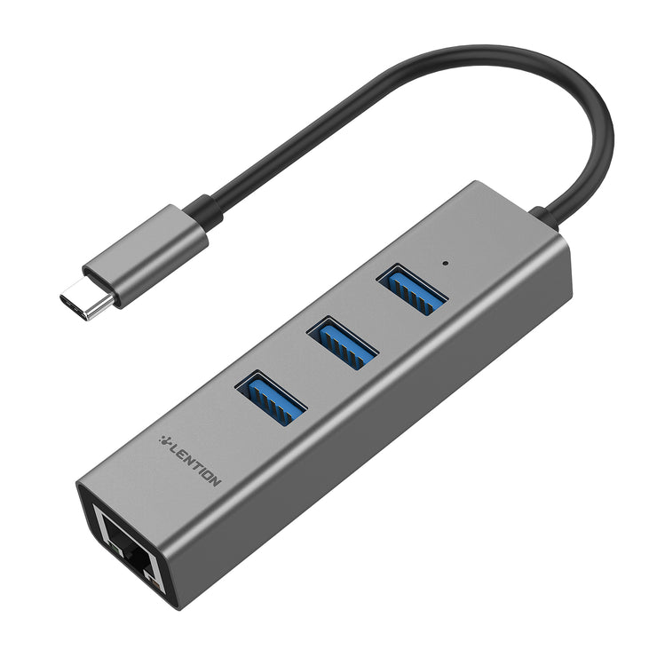 4-in-1 USB 3.0 Hub with RJ45 1gbps Ethernet Port Slim - China LAN