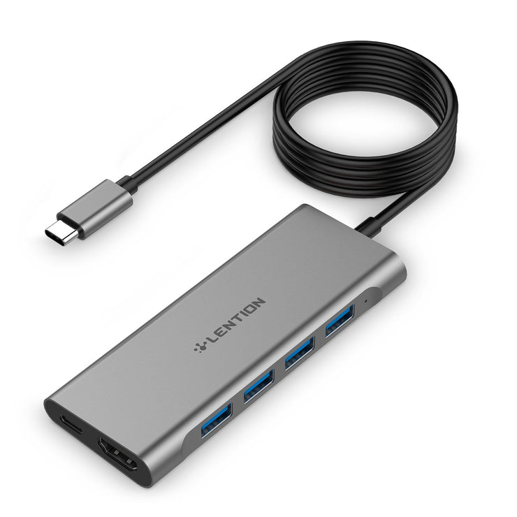 LENTION 6 in 1 Long Cable USB C Multi-Port Hub