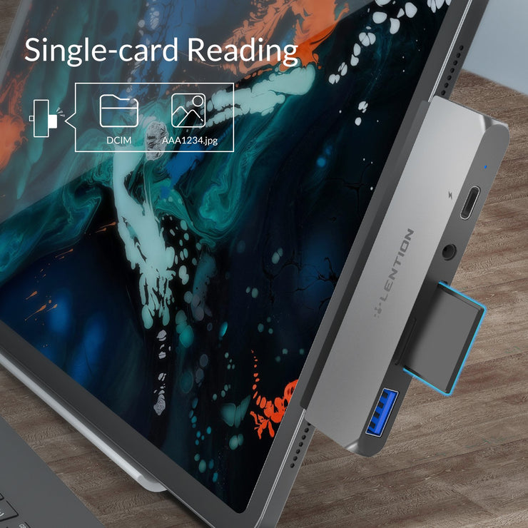 LENTION USB C Hub for New iPad Pro/ Air - with HDMI, USB 3.0, SD/Micro SD Reader, PD charging, 3.5mm | Lention.com
