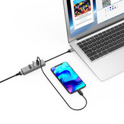 USB-A to 3 USB 3.0 10cm/0.5m Hub with Gigabit Ethernet LAN Adapter  - USB Hub |  Lention.com