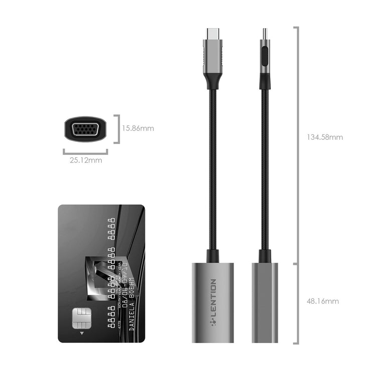 $13.99 - LENTION USB-C to VGA Adapter, Type C to VGA Cable Converter (CB-CU606)