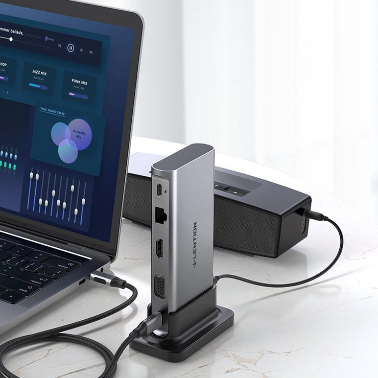 LENTION 10 in 1 Long Cable USB C Docking Station (CB-D55)