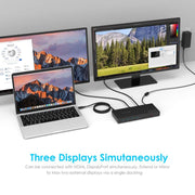 LENTION 5K USB C & USB A Docking Station with HDMI, DisplayPort Dual 4K Displays, Gigabit Ethernet, Audio Adapter, 6 USB 3.0 (D92)