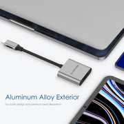 LENTION USB-C to SD/Micro SD Card Reader, SD 3.0 Card Adapter - Space gray/Silver | Lention.com