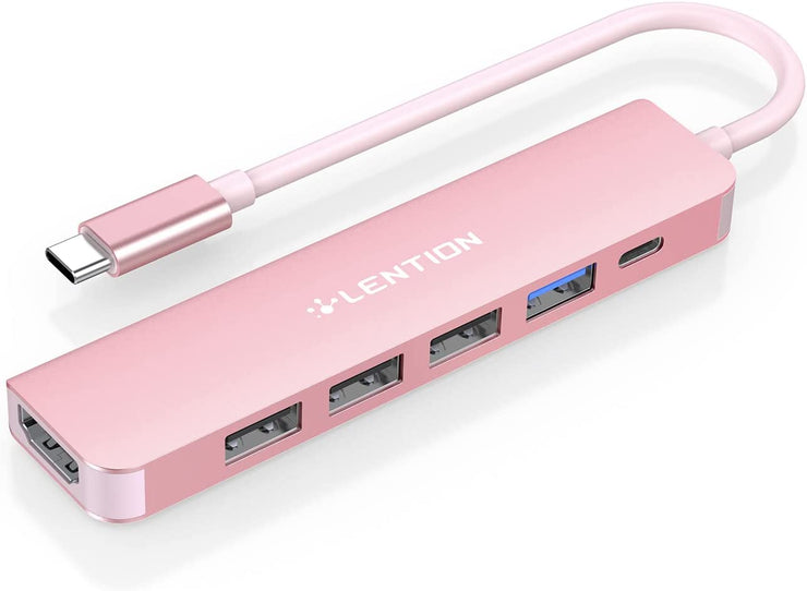 LENTION USB C Hub Multiport Adapter with 100W PD Charging, 4K HDMI, USB 3.0 & 2.0 (CB-CE17)